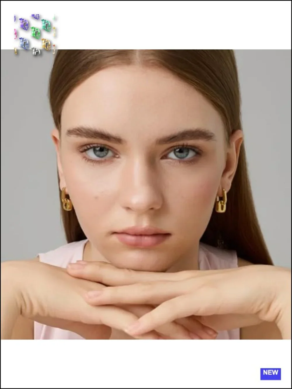 18K Gold Plated Chunky Hoop Earrings for Women Fashion Thick Gold Hoops Set